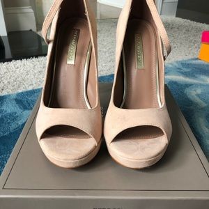 BCBG MaxAzria “Becky” Tea Rose Suede Pumps, 9.5